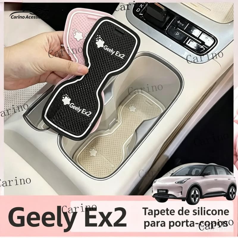 Adequado para tapete de porta Geely Ex2, tapete para porta-copos, tapete antiderrapante, acessórios para carro HODD.