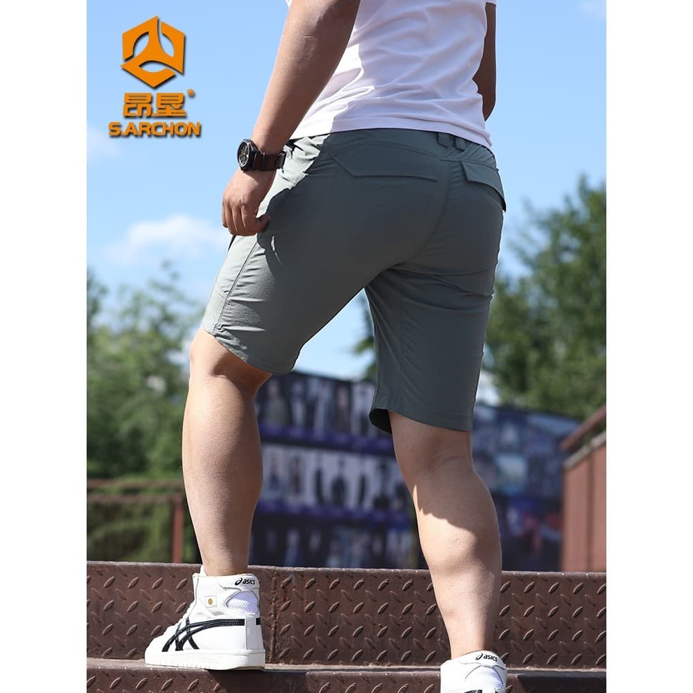 Verão ao ar livre Shorts de secagem rápida masculino Ultra-fino respirável militar ventilador calças de cinco pontos cal