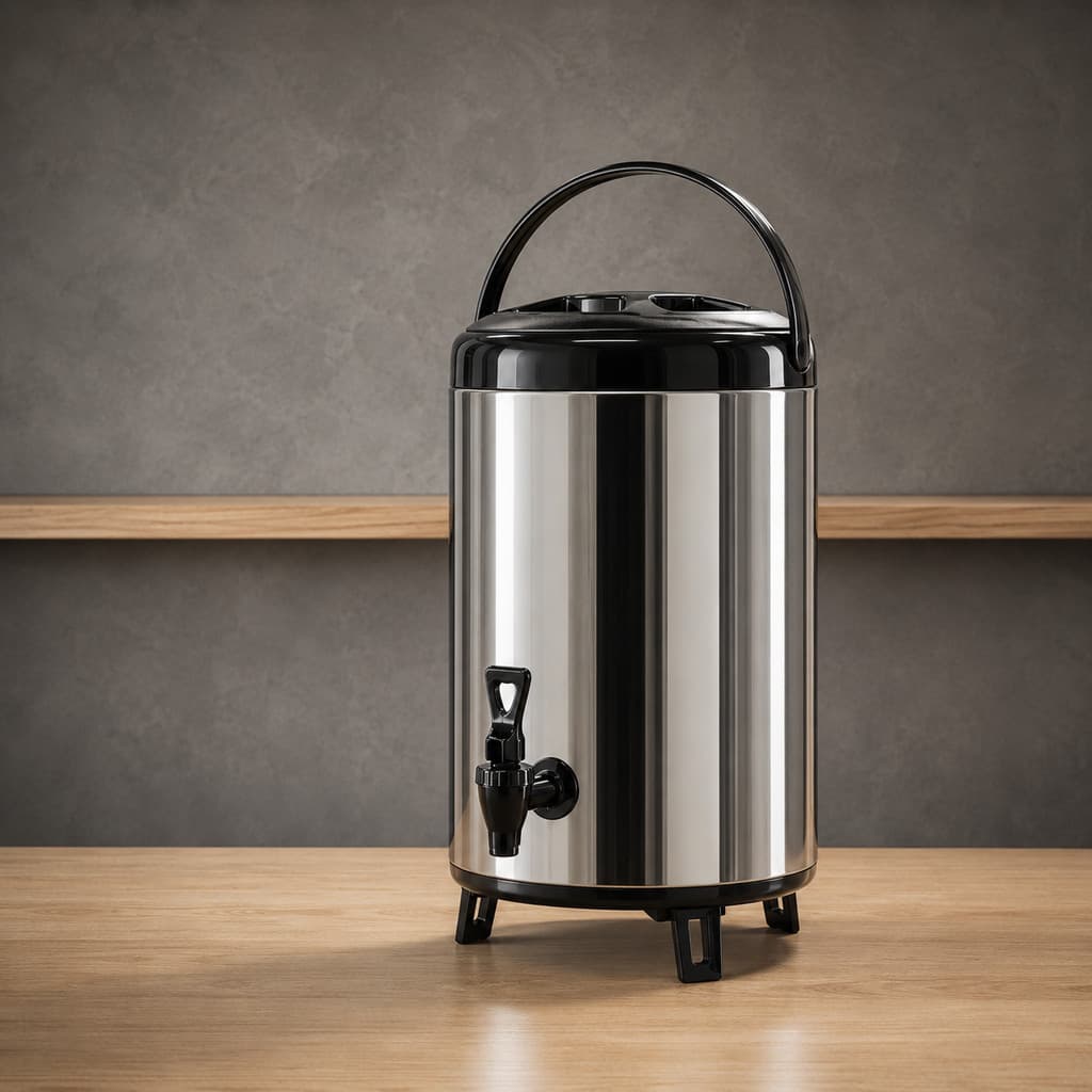 Botijão Térmico 12 Litros Inox Profissional Café Torneira Dispenser Bebidas Quente Frio CHEF D