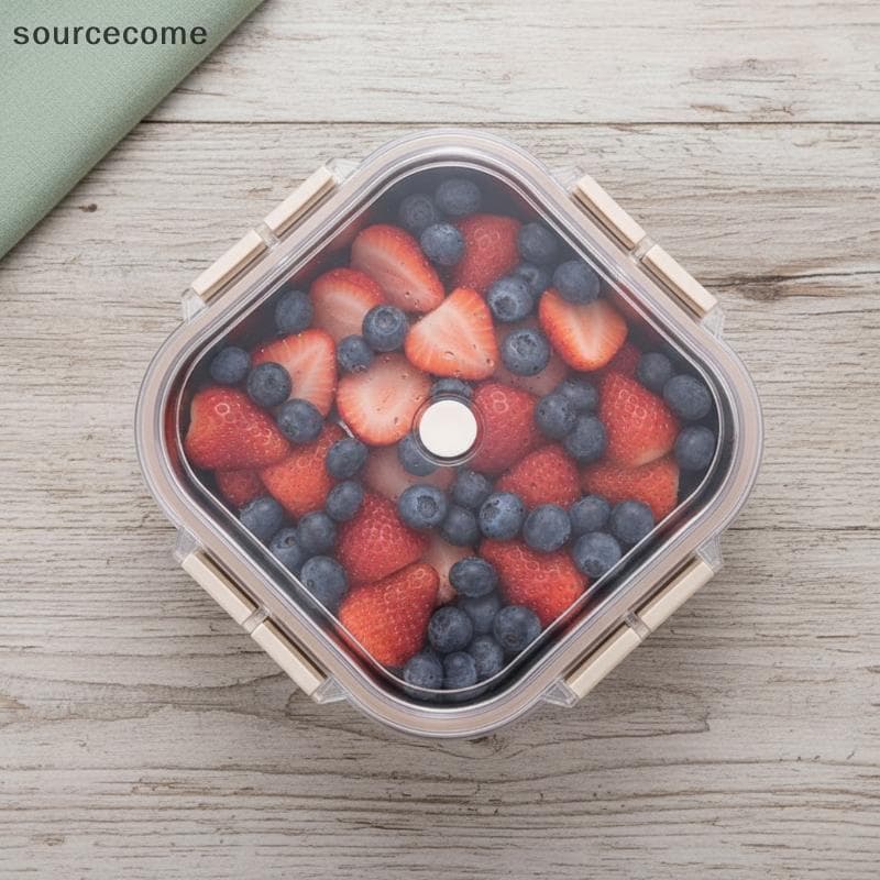 [sourcecome] Recipiente Portátil De Aço Inoxidável Para Salada De Frutas , Lancheira Com Vedação De Grande Capacidade Ta