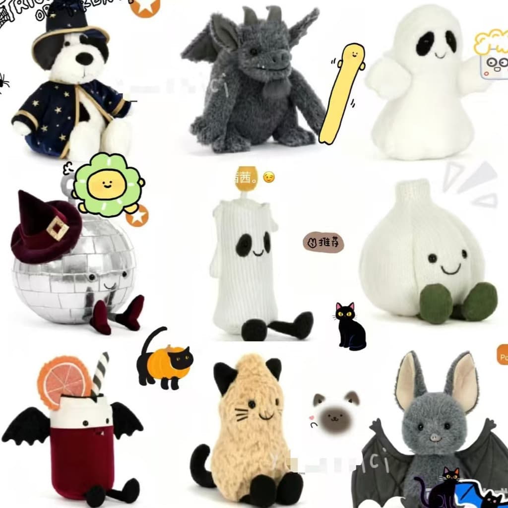 2026 novo produto jellycat Halloween urso aranha novo produto boneca pronto estoque boneca de pelúcia bonito