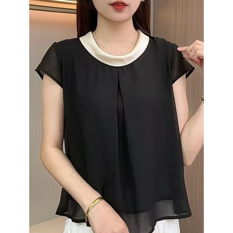 2026 verão de manga curta High-End moda na moda temperamento mãe usar topo camisa pequena respirável legal meio @-