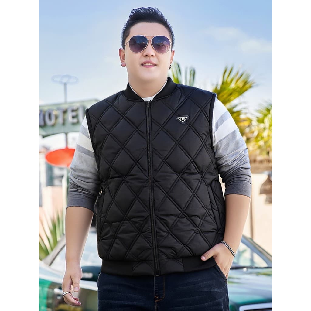 Colete de lã masculino de meia-idade, tamanho grande, outono inverno, gordo, engrossado, quente, de meia-idade, colete m