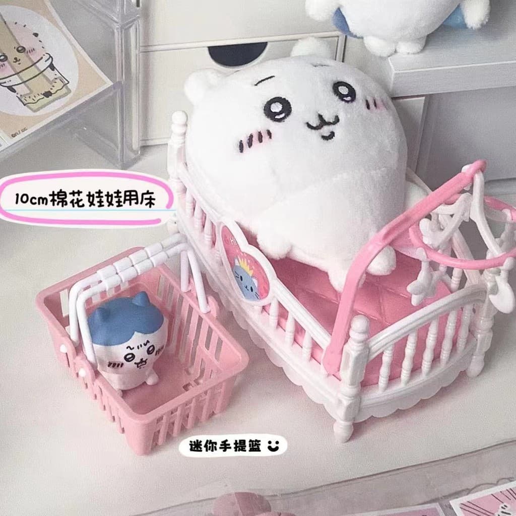 Adequado para chiikawa10cm algodão boneca cama ob11 boneca jogar casa brinquedo acessórios bonito