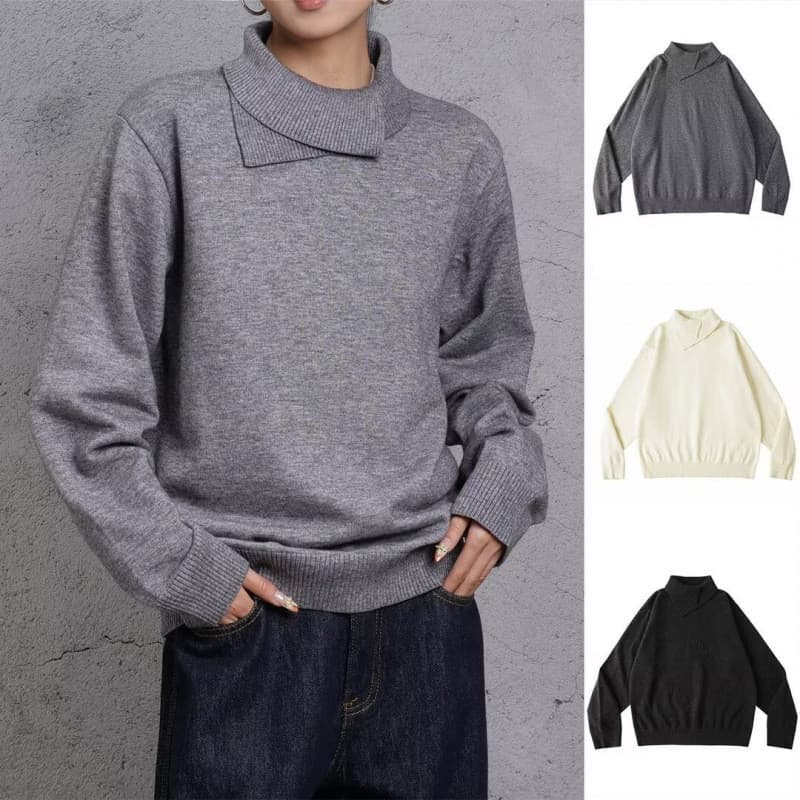 Estilo na moda jogo de dinheiro Design Casual sentido Irregular interior masculino inverno estilo antigo camisola superi