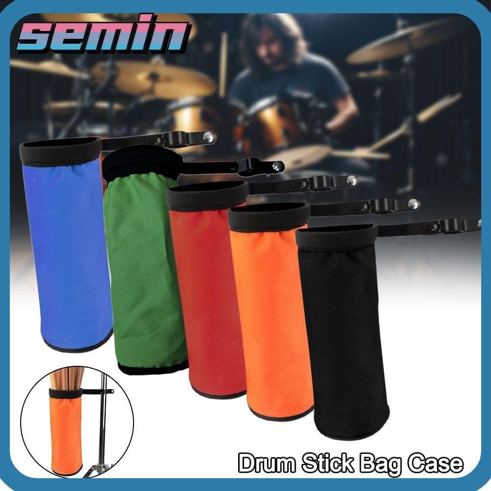 Suporte cilíndrico preto para baquetas SEMIN, bolsa tubular durável para acessórios de instrumentos de percussão XKVQ