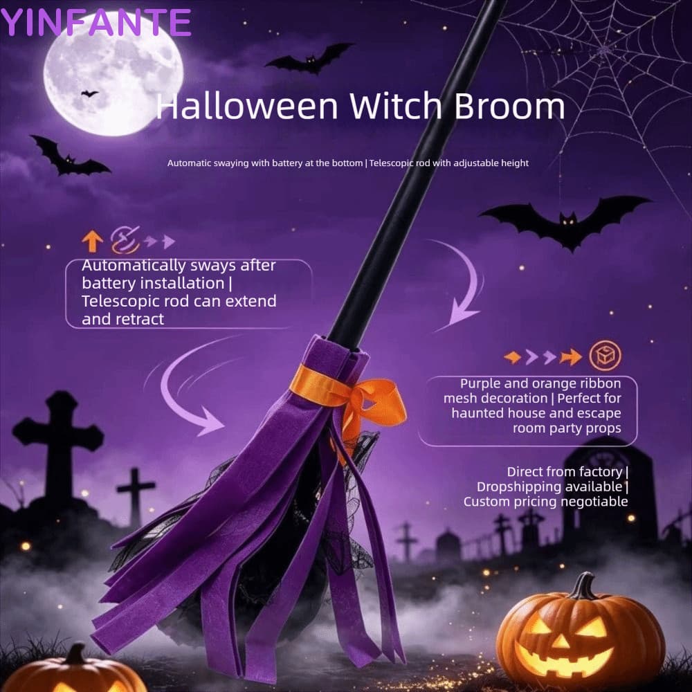 Vassoura Flutuante YINFANTEWN , Móvel Elétrica Rotativa De Halloween , Sons Assustadores
