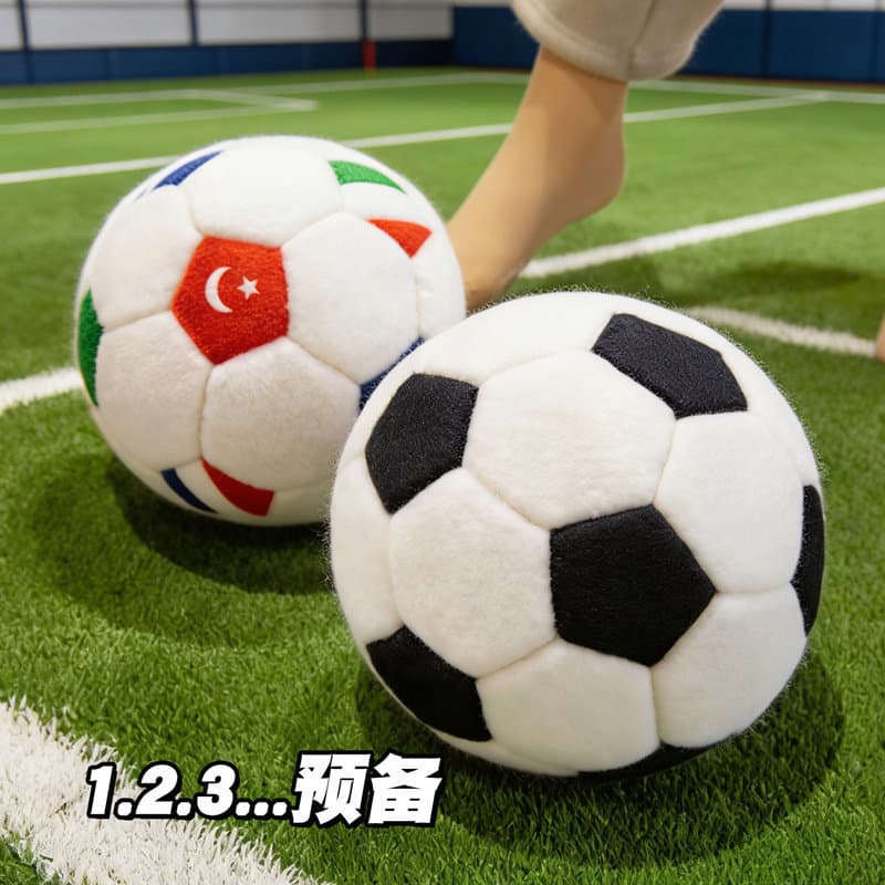 Boneca de futebol brinquedo de pelúcia travesseiro esférico copa do mundo boneca periférica lembrança simulação criativo