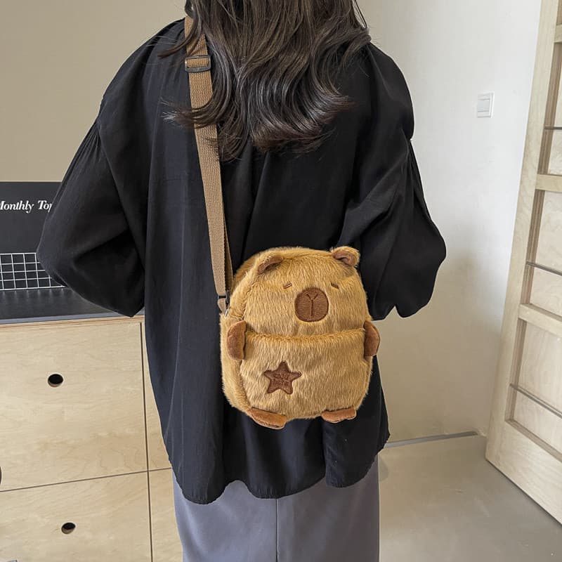 Viagem mestre bonito Kapibara bolsa de ombro outono inverno novo estilo bolsa de pelúcia saco do telefone móvel menina s