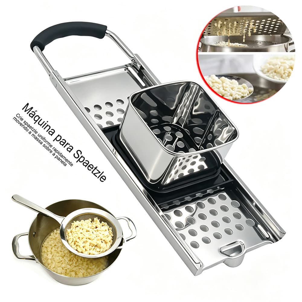 Máquina Para Spaetzle Aço Inoxidável, Espremedor De Massa Caseiro, Utensílio De Cozinha Para Preparar Macarrão E Nhoque