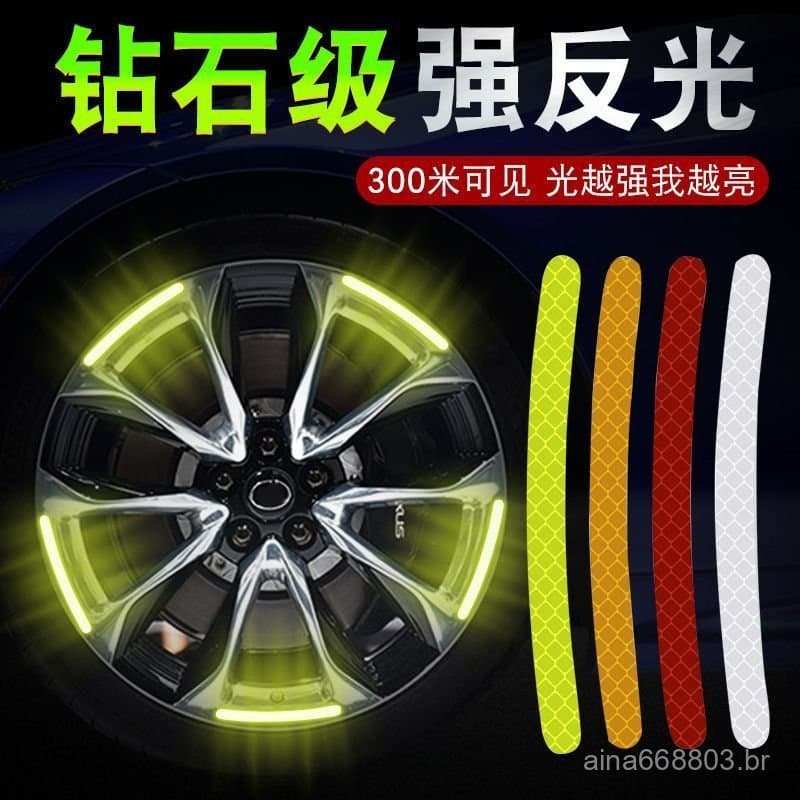 Adesivos de aviso universais personalizados, adesivos refletivos para rodas de carro, motocicleta, veículo elétrico, bic
