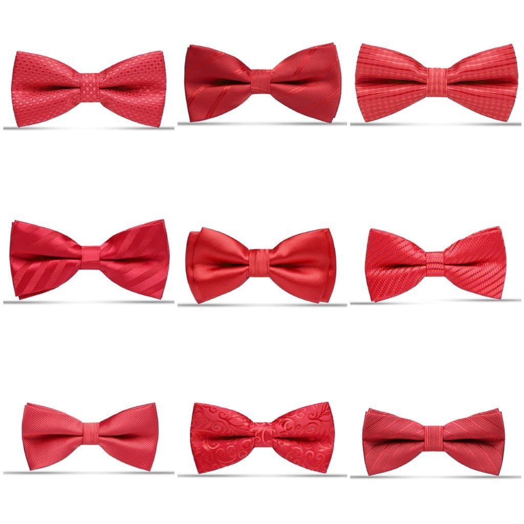 Gravata Borboleta Vermelha para Casamento Masculino, Gravata Borboleta Estilo Coreano para Noivo e Padrinhos, Gravata Bo
