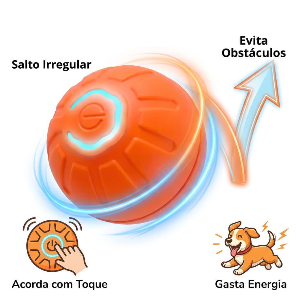 Bola de brinquedo automática inteligente para animais de estimação, salto Irregular, evita obstáculos, despertar automát