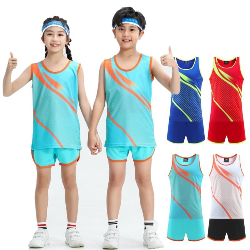 Meninos meninas crianças roupas competição pista e campo roupas estudantes do ensino fundamental pista e campo treinamen