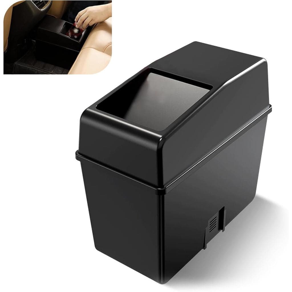 Lixeira De 1 Unidade Para Carros , Mini Lata De Lixo De Carro Com Tampa De Fechamento Automático , Organizador Portátil