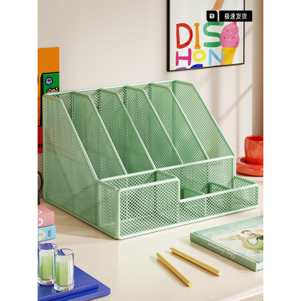 Rack de colocação de arquivos Prateleira de mesa Pasta Caixa de armazenamento Arquivo de Metal Dados Material de escritó