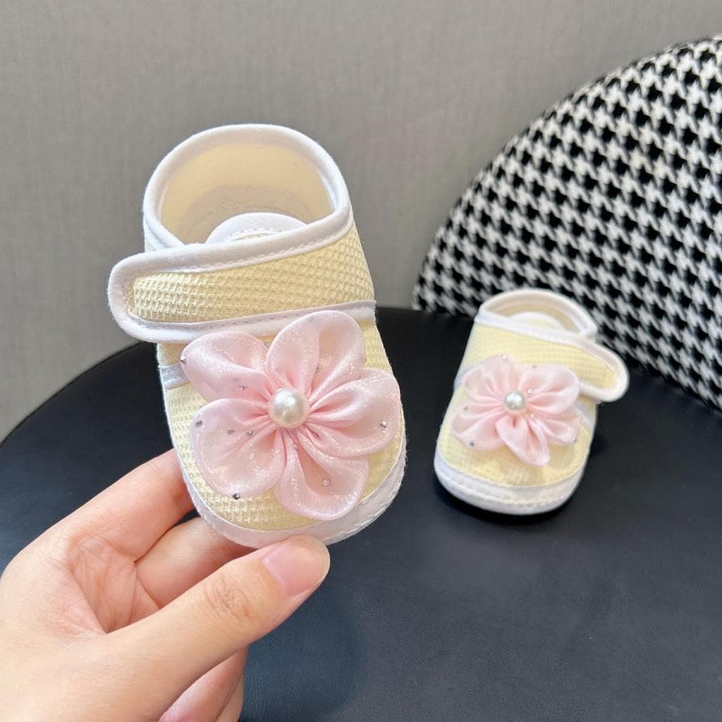 25 novo estilo bebê renda flor princesa 0-1 anos de idade criança recém-nascido cem dias sapatos infantis