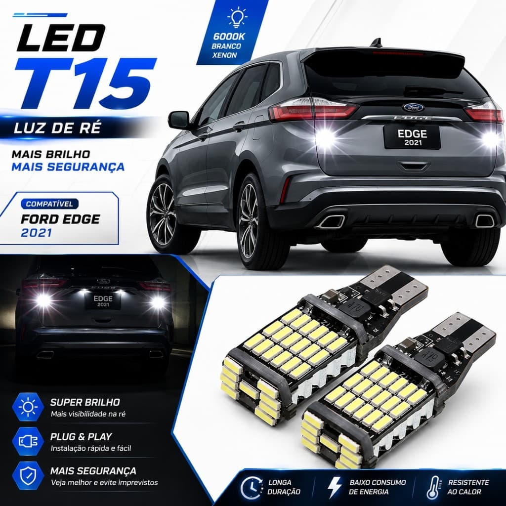 Par Lampada Ultra Led Premium Luz  Ré Ford Edge 2008 A 2021