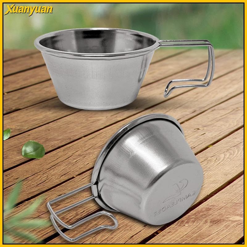 XYuan 50ML Portátil Pendurado Mini Copo De Aço Inoxidável Leve Pequeno Beber Para Acampamento Piquenique Viagem Caminhad