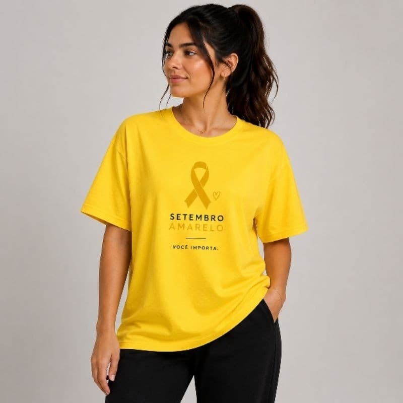 Camiseta Feminina Setembro Amarelo | Você importa | Laço Amarelo | 100% Algodão Premium