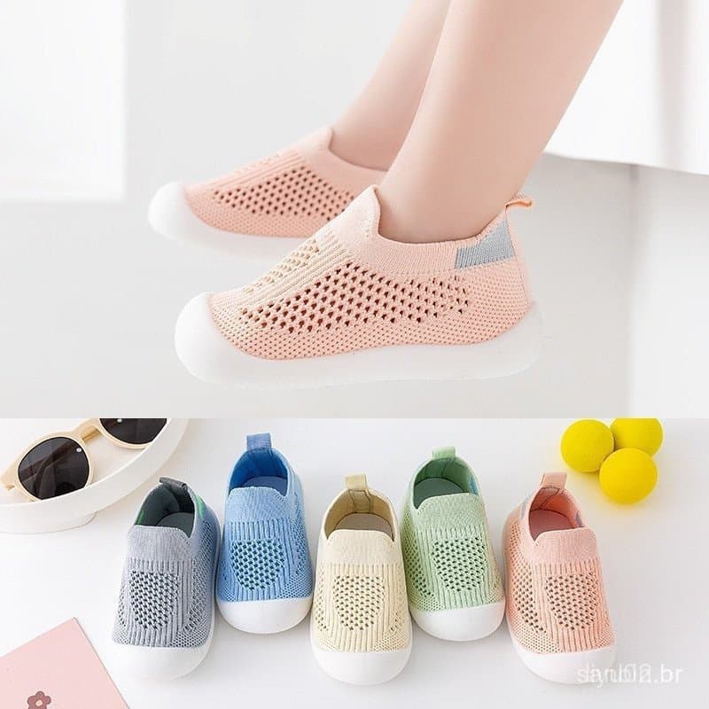 Sapatos para Crianças de Primavera Verão de Malha Sólida para Crianças de Cor Sólida para Crianças de Verão Sapatos para