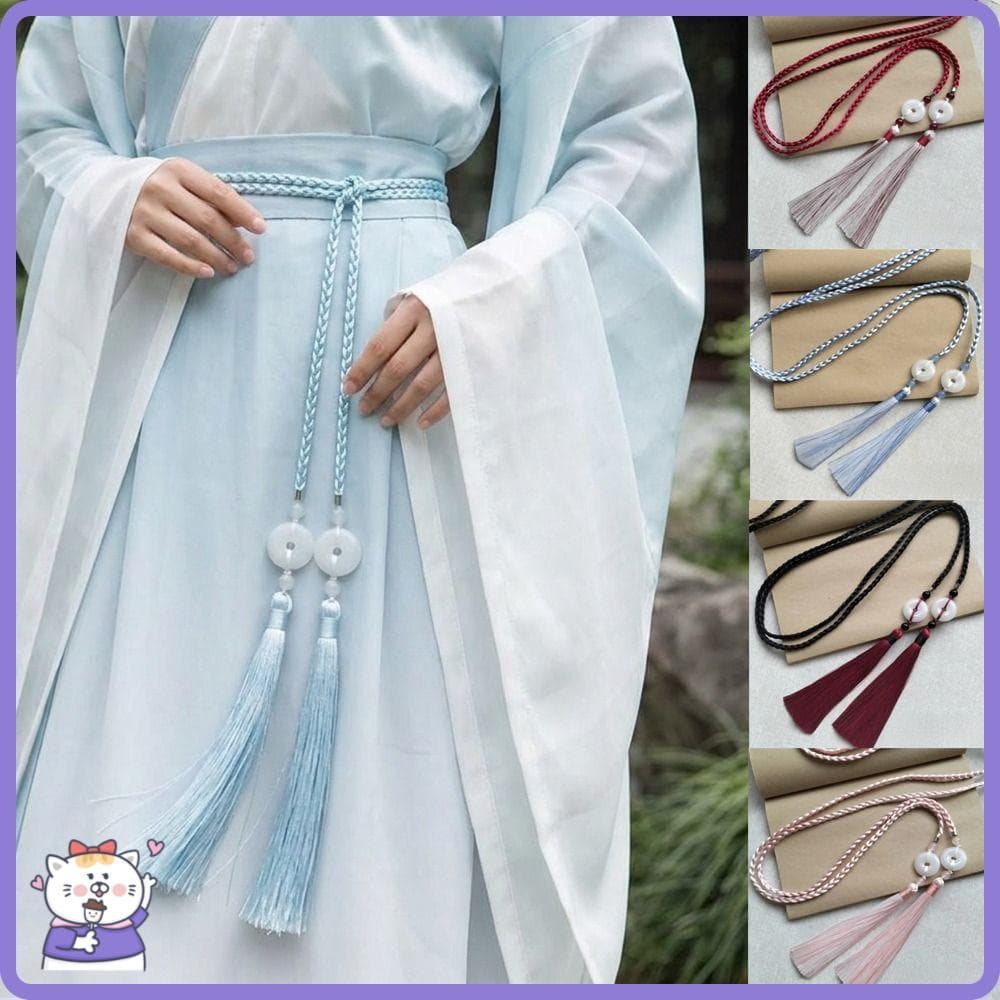 Cinto De Gravata De Cintura Hanfu , Estilo Chinês Tecido À Mão Com Pingente De Corda , Cincher Tradicional