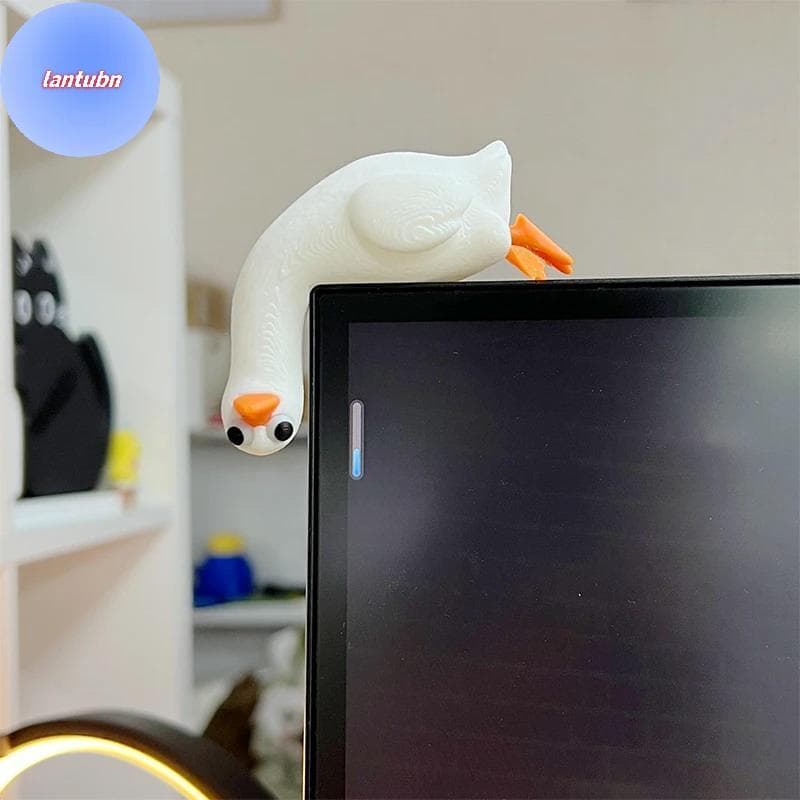 LANTUBN Criativo 3D Impresso Estatueta De Ganso Engraçado Monitor Ornamento Bonito Decoração De Mesa Para Casa Escritóri