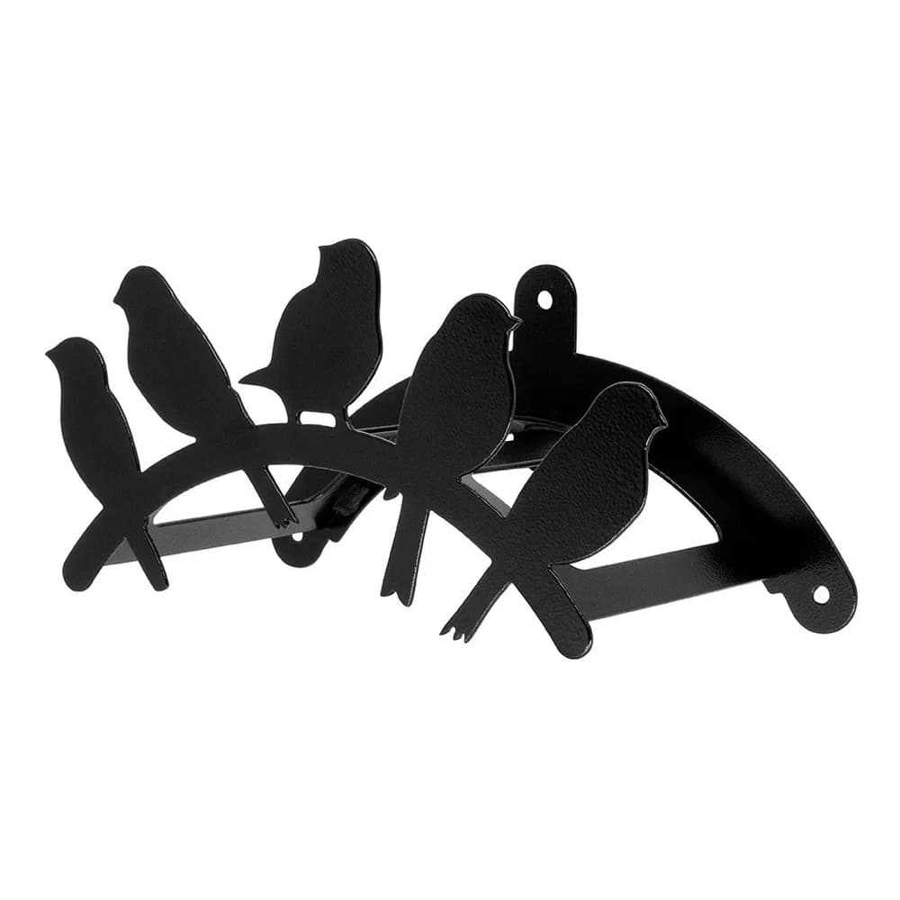 2x Suporte Mangueira Jardim Enrolador Preto Pássaros