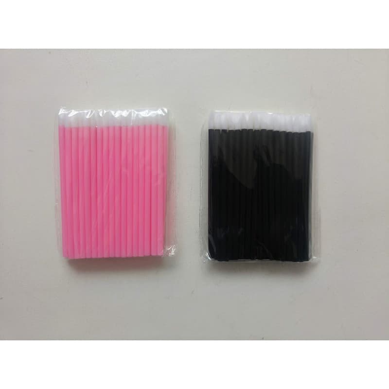 Kit 50 Pincel Descartável Aplicador de Gloss e Batom Extensão e Limpeza de Cilios(L1)