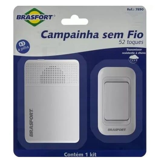 Campainha Sem Fio Brasfort 7890 – 52 Toques e Instalação Simples