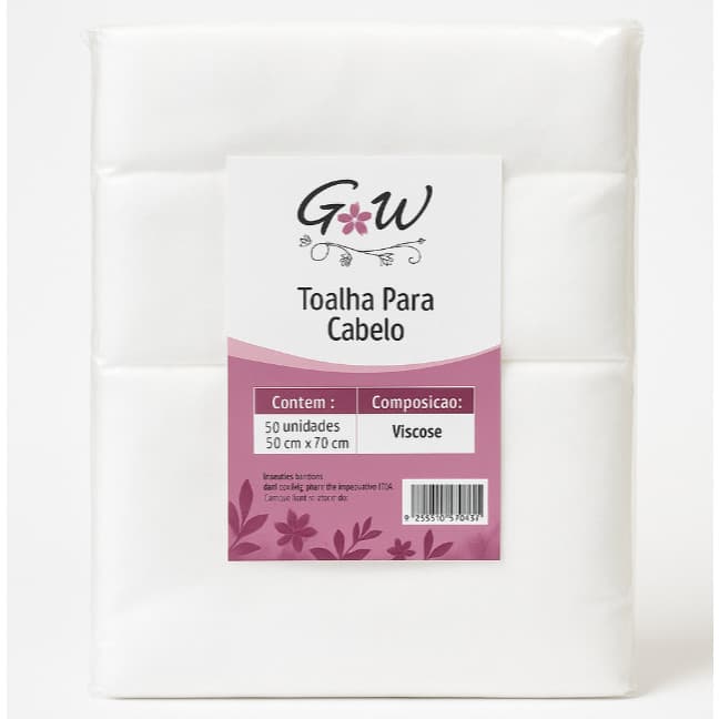 Toalha Descartável Para Cabelo(50x70cm) Kit Com 100 Unidades