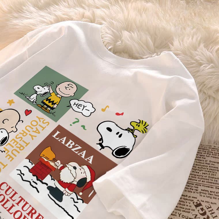 Camiseta Feminina Premium Basica 100% Algodão Premium Camisa (Unissex) Larga Estampa Turma Do Snoopy