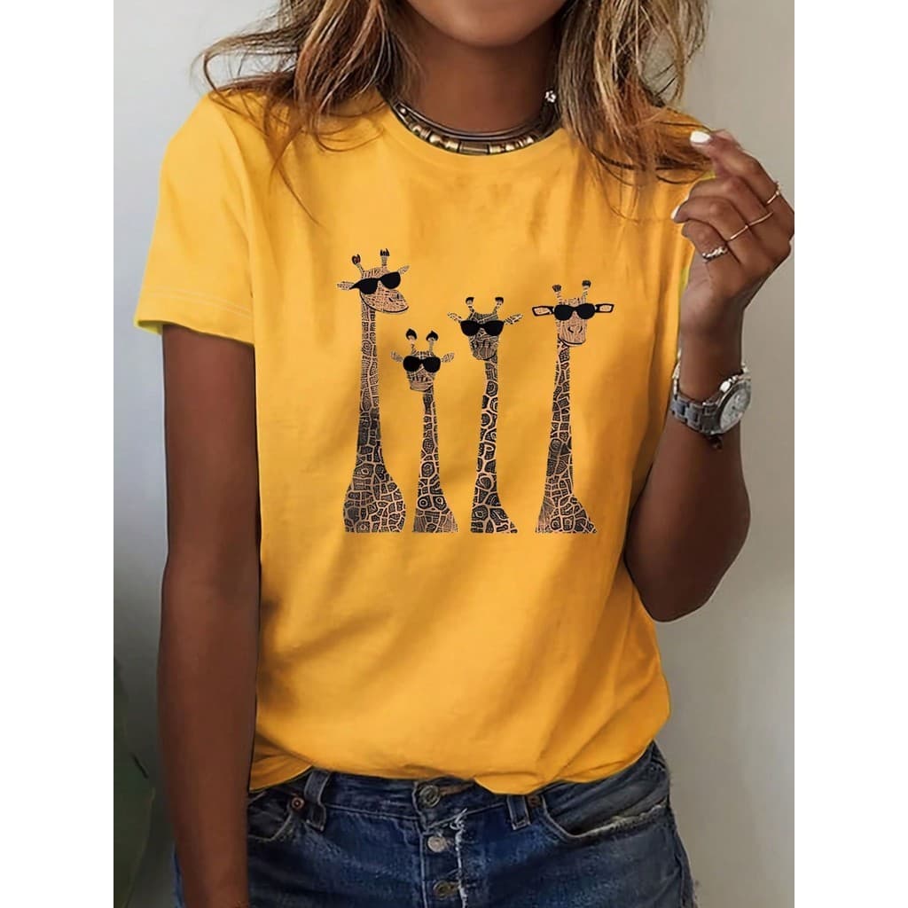 Camiseta Premium Casdua 100% Algodão Girafa Summer Lançamento Envi Imediato