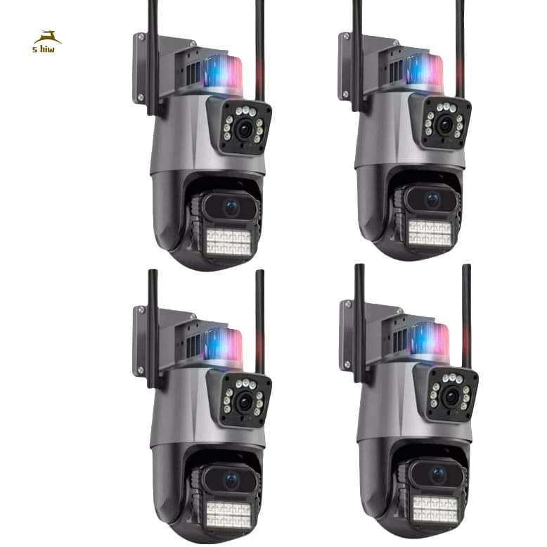 KIT Câmera De Segurança Externa Lente YOOSEE Dupla Com Sirene Wifi 6mp Full Hd 4K 360graus Visão Noturna