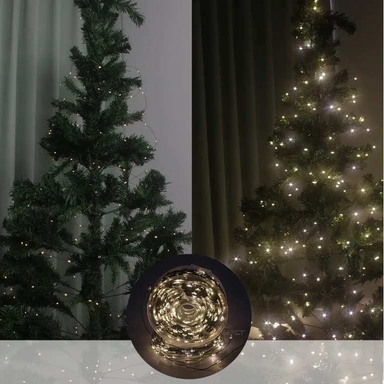 Luzes de fadas LED 120m fio de cobre prateado à prova d'água de 8 modos de flash,com controle remoto