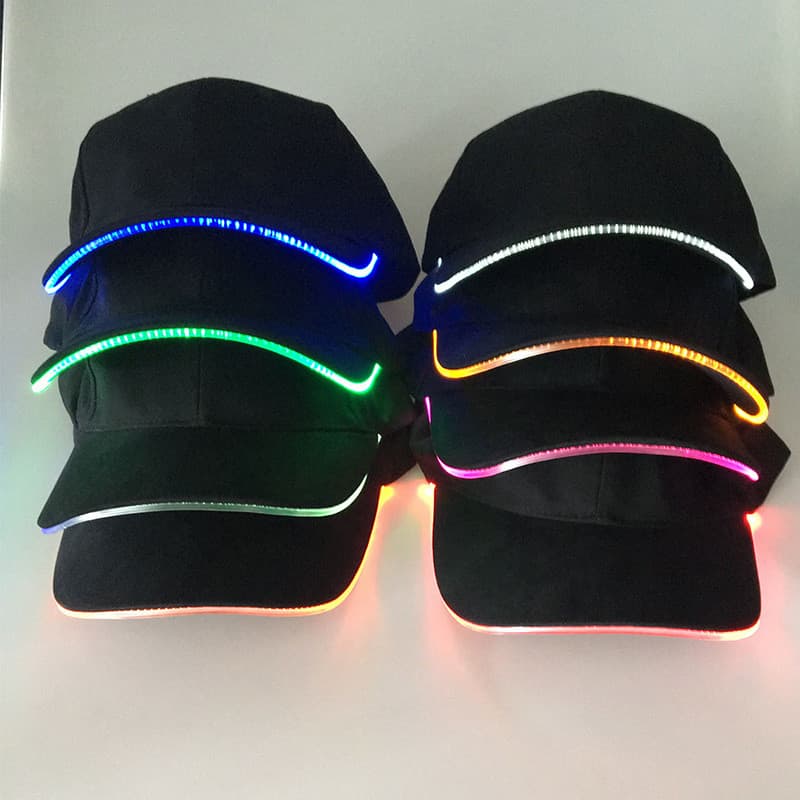 Chapéu luminoso LED Casual chapéu de sol guarda-sol chapéu de natal fibra óptica luminosa fabricante de presente de Hall