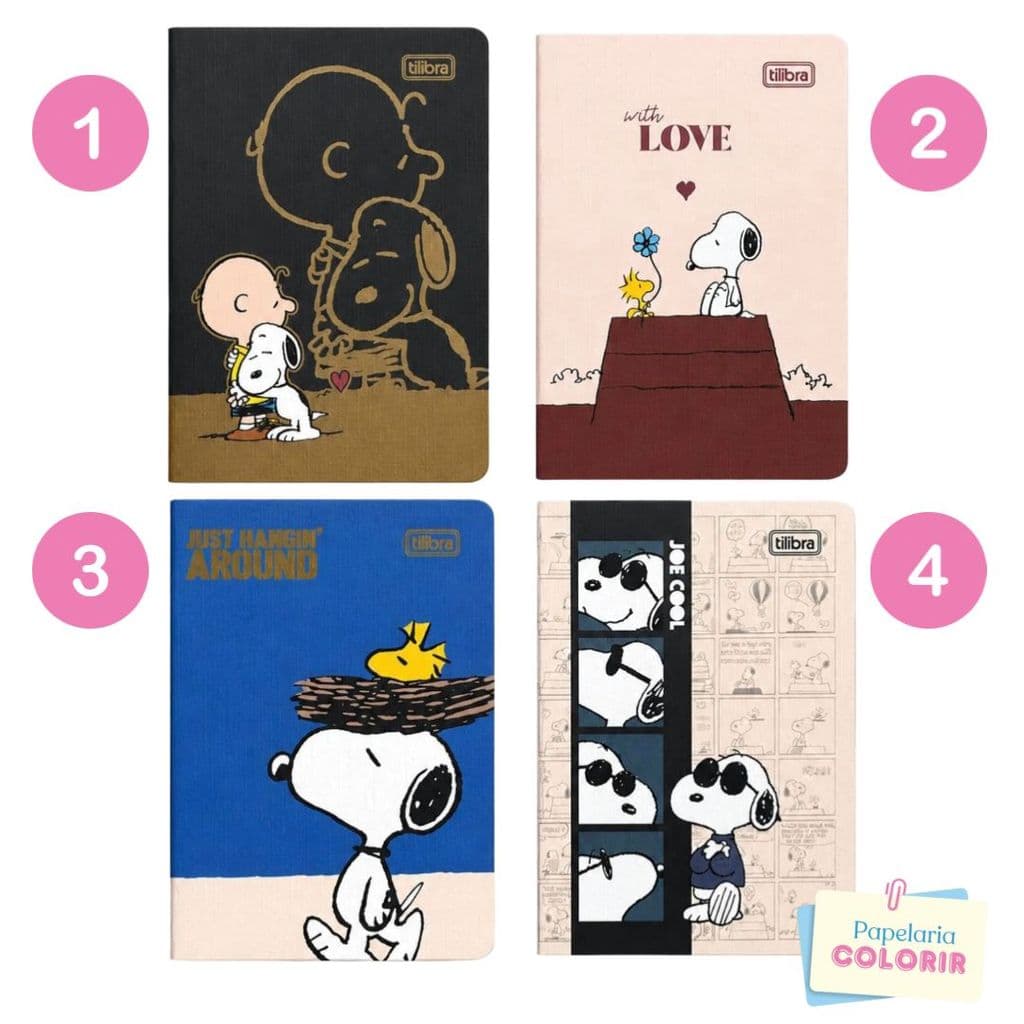 Mini Caderneta Snoopy Grampeada 32 Folhas - Tilibra