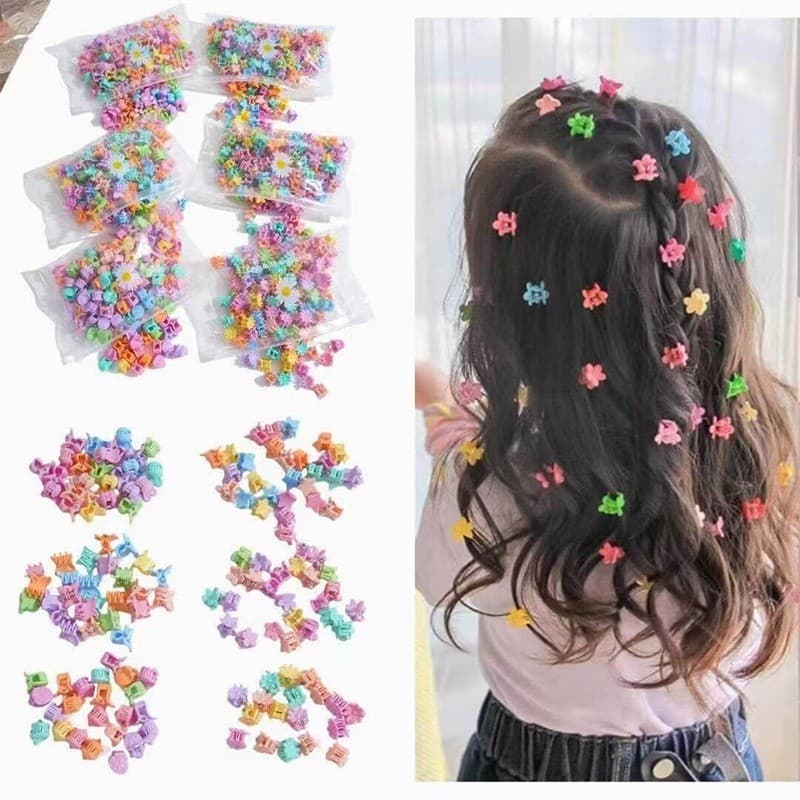 Grampos De Cabelo Com Flores Infantis De 100 Peças | Lindos Acessórios Para Meninas , Perfeitos Festas E Festivais