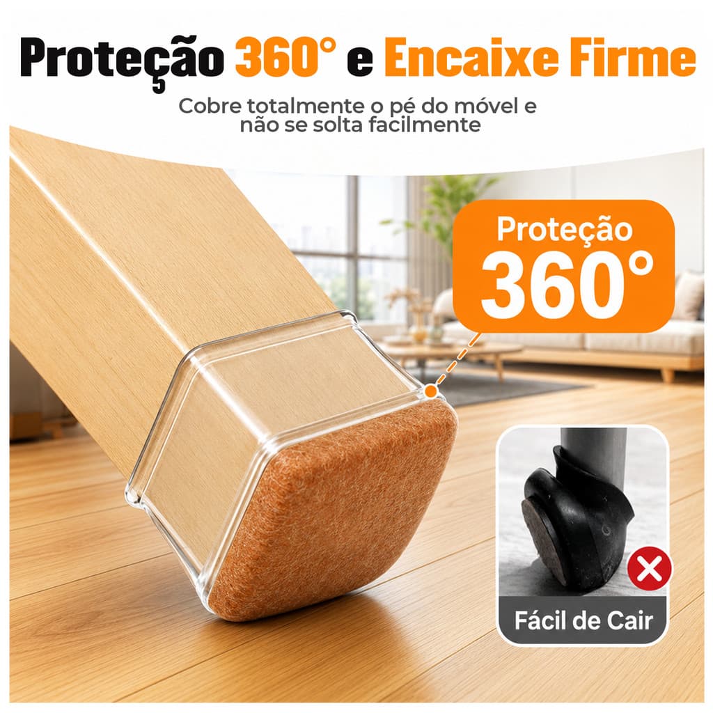 Proteja o Piso! Kit 16 Protetores Silicone p/ Pés de Cadeira