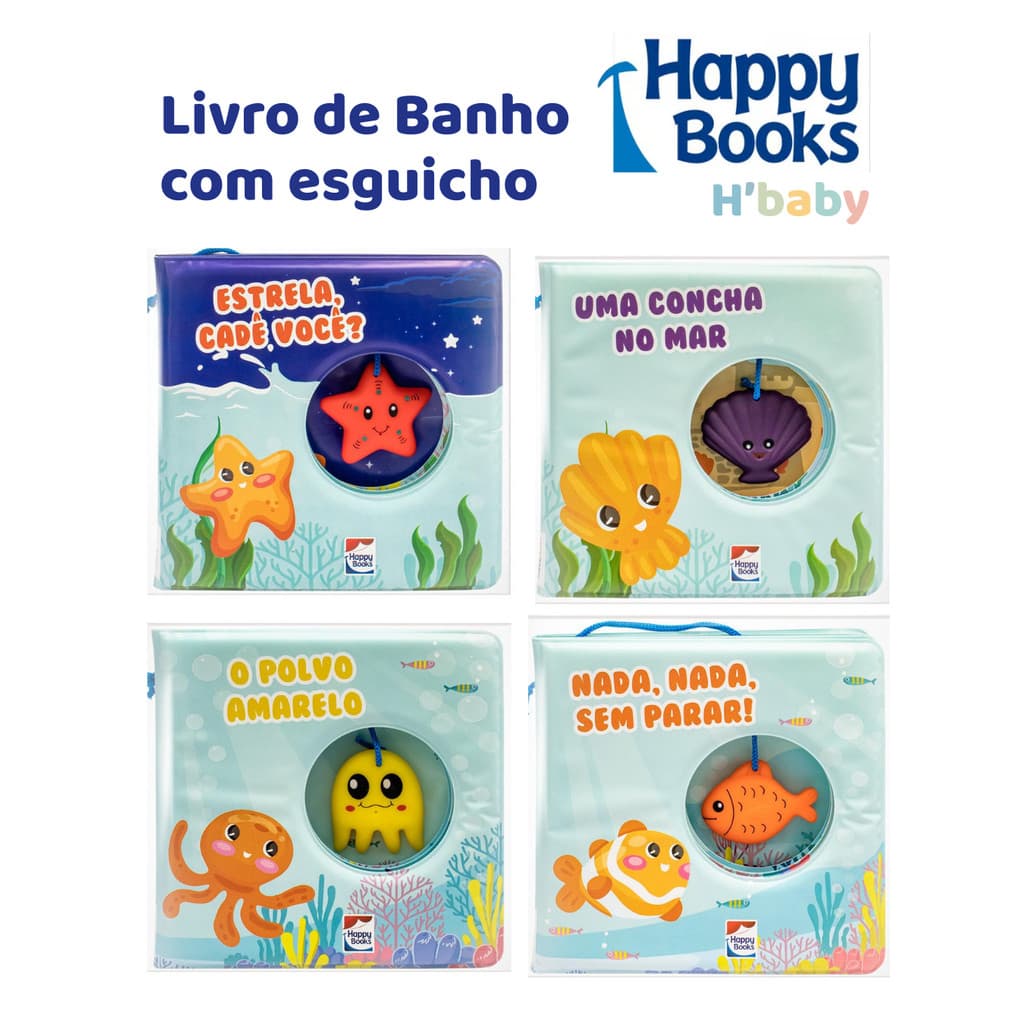 Livro de Banho Mar Encantado Diversos Temas com esguicho - Happy Books