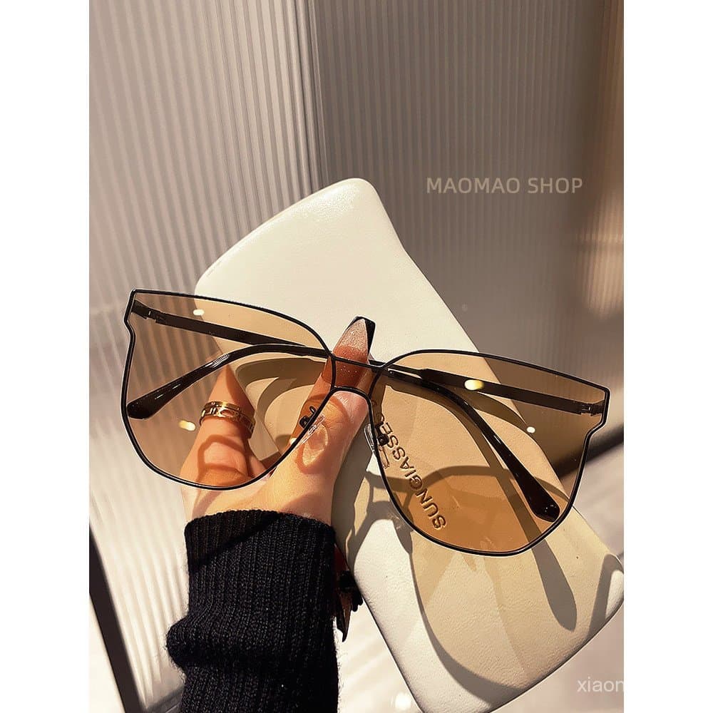 Óculos de sol marrons populares para homens, estilo fashion moderno, adequados para rostos redondos e quadrados, óculos