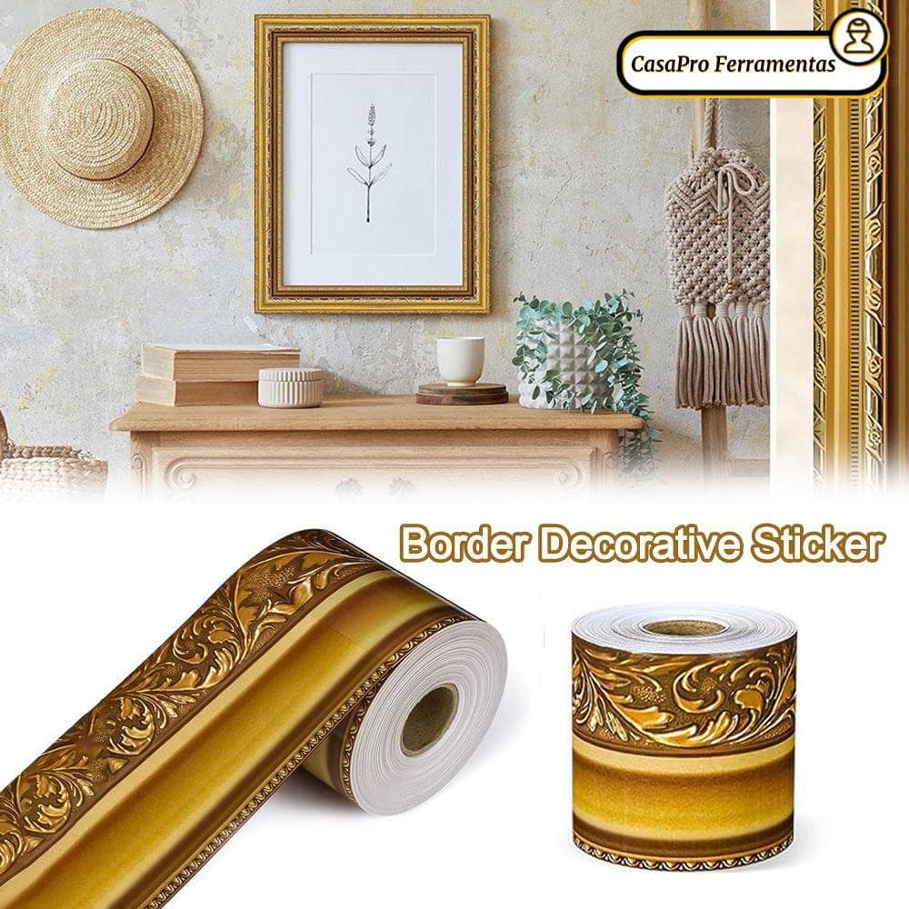 Adesivo Decorativo De Borda SUNSHINY , Adesivos Dourados De Pôster DIY , Moldura De Foto Autoadesiva Vintage