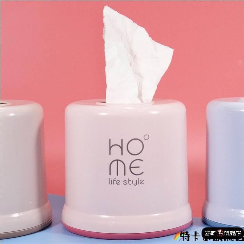 Simples e elegante suporte de tecido doméstico sala estar Desktop rolo redondo tubo papel plástico caixa papel higiênico
