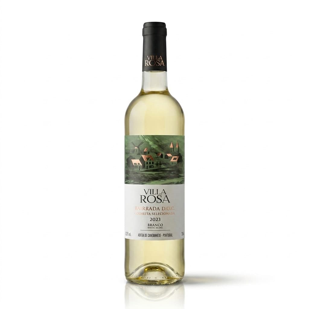 Vinho Branco Portugues Villa Rosa Bairrada Doc 2023 750ml Seco Arinto Bical Peixes