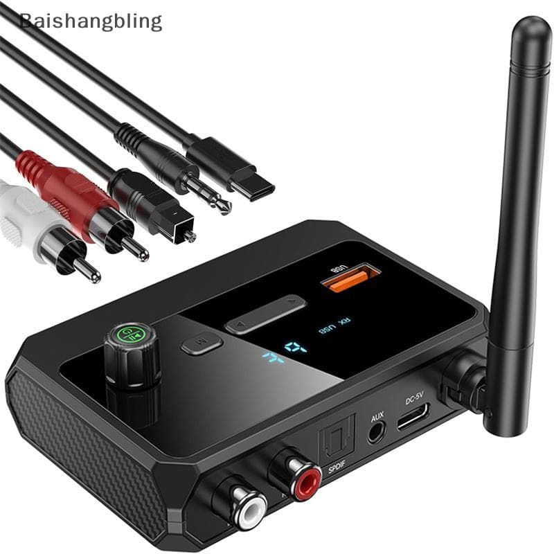 Bsbl 5.3 Receptor De Áudio Sem Fio Suporte U-Disco Adaptador Com AUX 3.5mm RCA Óptico Ja Para Carro TV PC Alto-Falantes