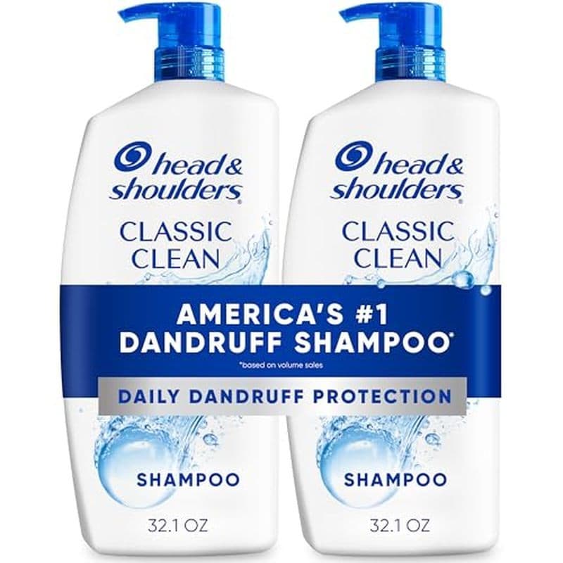 Cabeça & amp ; Shampoo Anticaspa Para Ombros Com Zinco De Pirithiona 1 % , Pacote Duplo De Clássico Limpo , Uso Diário ,