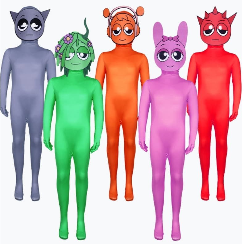 Jogo Rhythm Box, macacão laranja, fantasia de Halloween Sprunki Incredibox II6G 8VQQ