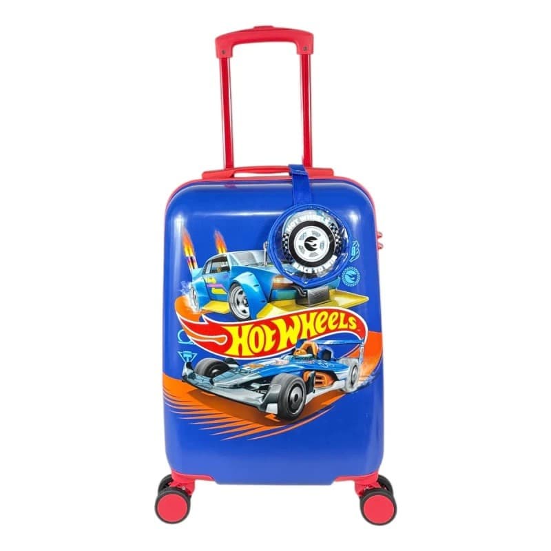 Mala Infantil Escolar Bordo Hot Wheels 4 Rodas 360 Azul