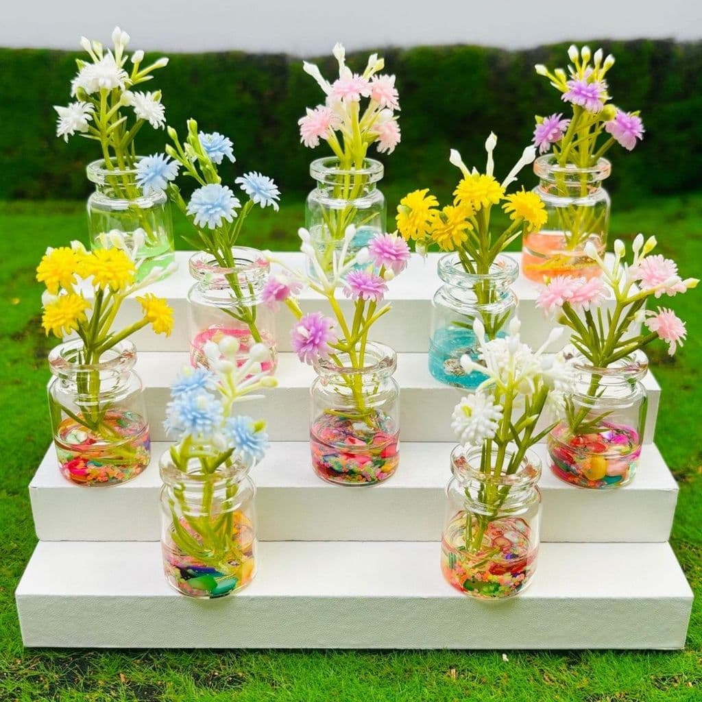 Influenciador Super brilhante vaso luminoso simulação flor ins estilo criativo carro interior Console central ornamentos