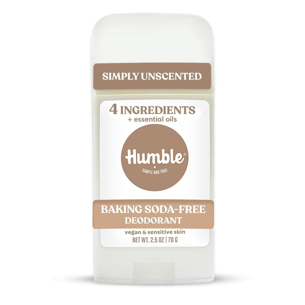 Desodorante Humble sem Alumínio para Mulheres e Homens, Simplesmente Sem Fragrância - Bastão Desodorante Natural sem Bic